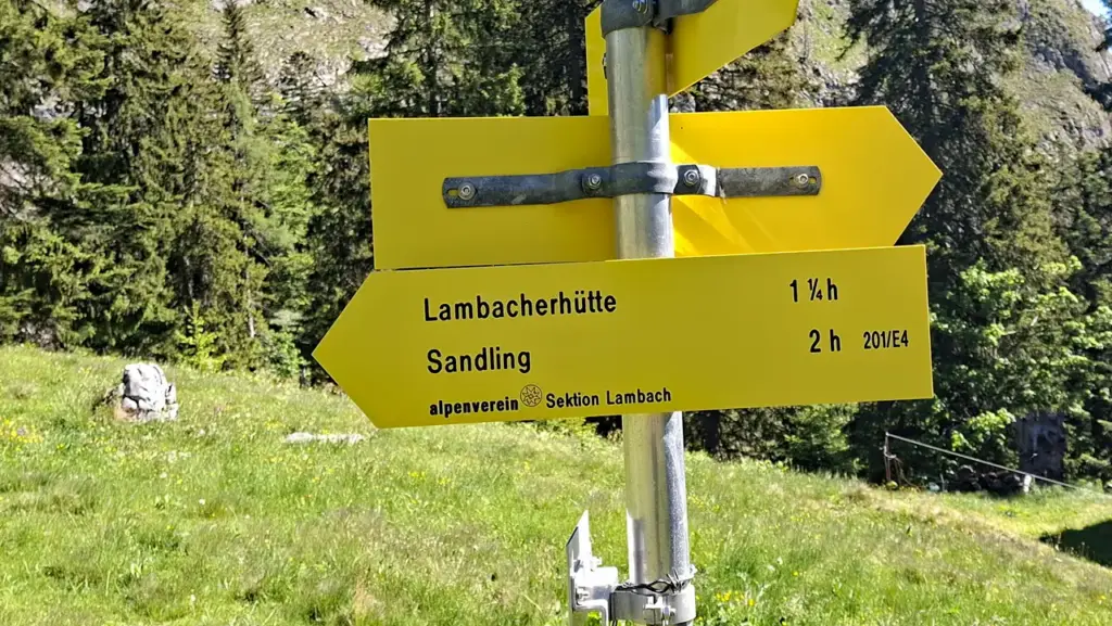 Ausseer Sandlingalm Schild Sandling